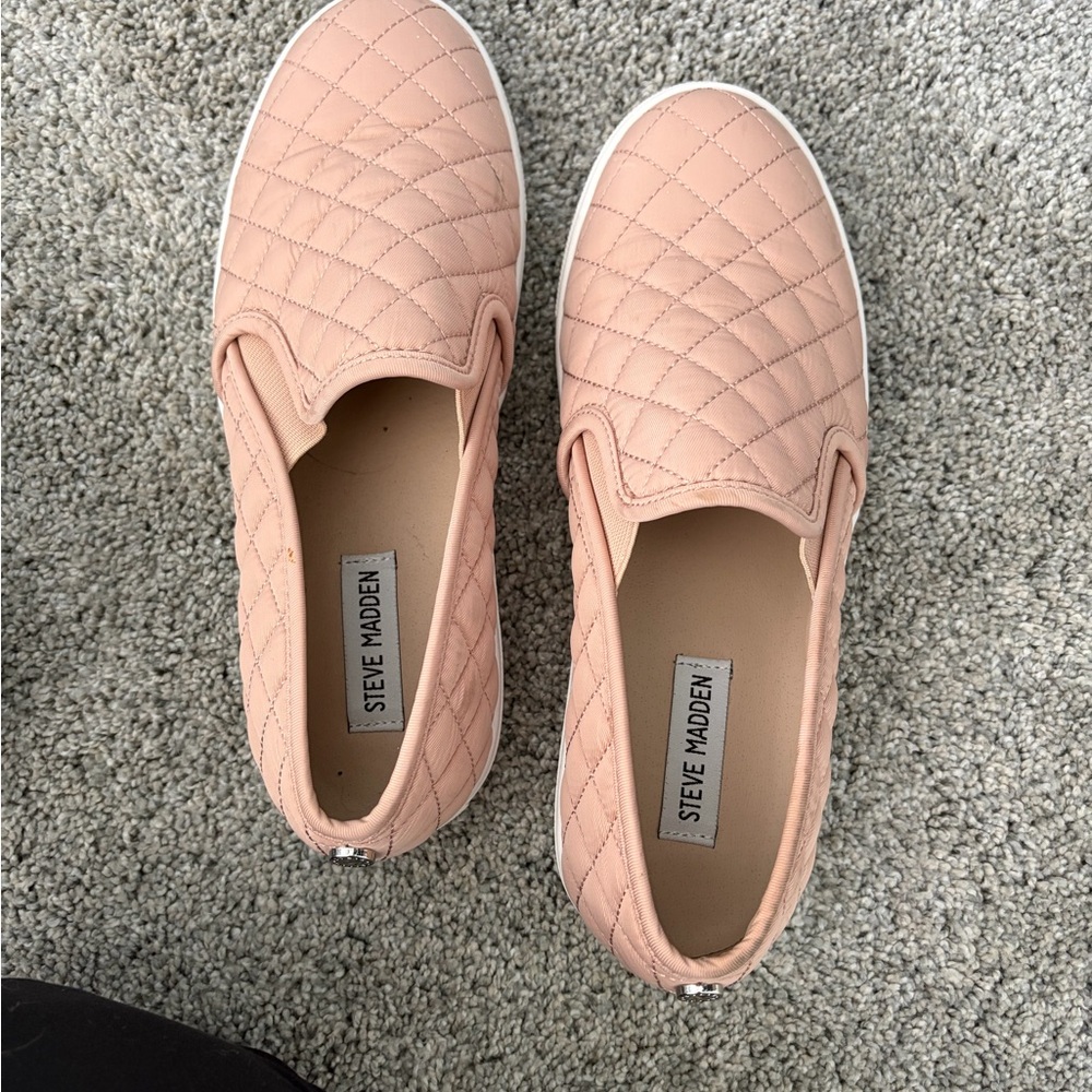Steve Madden Blush Quilted Slip-On Sneakers